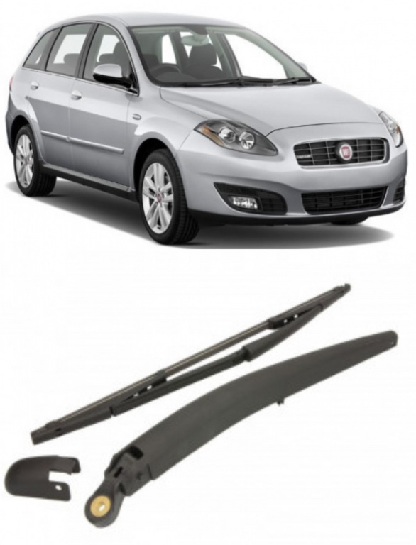 Fiat Croma Brat stergator pentru luneta spate cu lamela 400 mm, compatibil cu Fiat Croma Hatchback fabricat intre 2005-2011, calitate extra MMT RAW 376*1