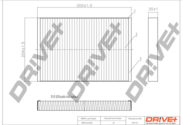 Filtru, aer habitaclu (DP1110120020 DRIVE) AUDI,SEAT