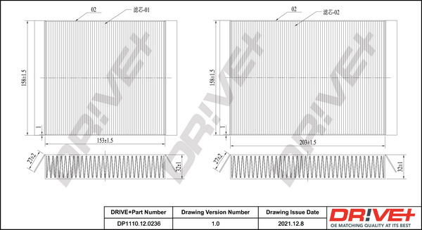 Filtru, aer habitaclu (DP1110120236 DRIVE) Citroen,DS,PEUGEOT