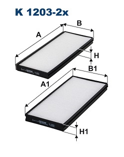 Filtru, aer habitaclu FILTRON K1203-2x compatibil cu KIA CARENS II microbus (FJ) 2002 2003 2004 2005 2006 2007