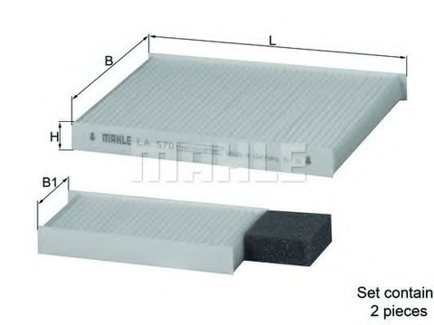 Filtru, aer habitaclu HYUNDAI i30 CW (FD) (2007 - 2012) MAHLE ORIGINAL LA 570/S