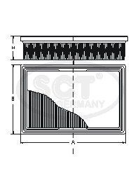 Filtru aer SB 2061 SCT GERMANY pentru Peugeot 206 CitroEn Berlingo CitroEn Xsara Peugeot Grand Peugeot Partner Peugeot Ranch