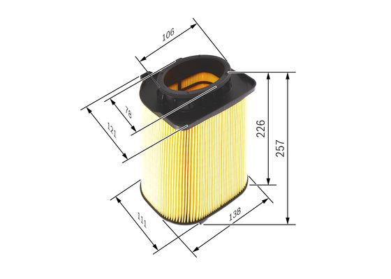 Filtru aer se potrivește. MERCEDES C A205 C C204 C C205 C T-MODEL S204 C T-MODEL S205 C W204 C W205 E A207 E C207 E T-MODEL S212 MERCEDES-BENZ GLC (X253), Crossover, 06.2015 - BOSCH F 026 400 480