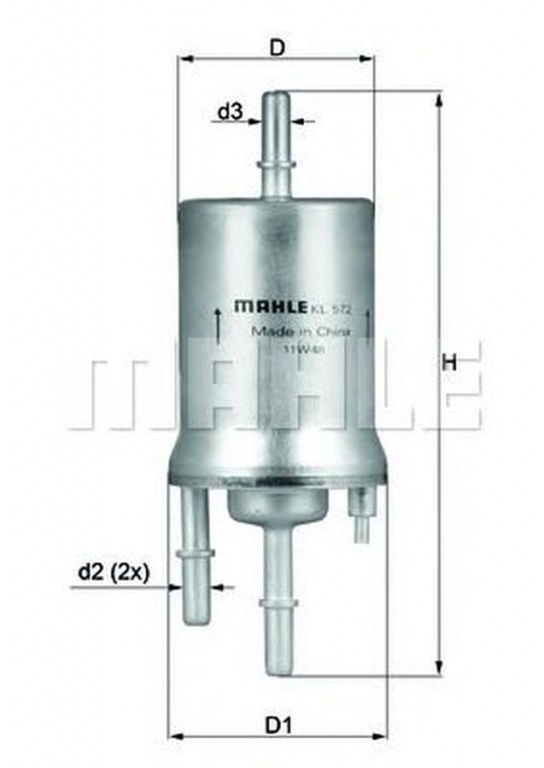 Filtru combustibil AUDI A3 Cabriolet 8P7 MAHLE ORIGINAL KL572