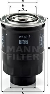 Filtru combustibil cu garnitura FORD RANGER MAZDA B-SERIE BT-50 MITSUBISHI PAJERO SPORT III SUBARU LEGACY VI OUTB MAZDA BT-50 (CD, UN), Ridica, 08.2006 - 12.2015 Mann-Filter WK 8018 x