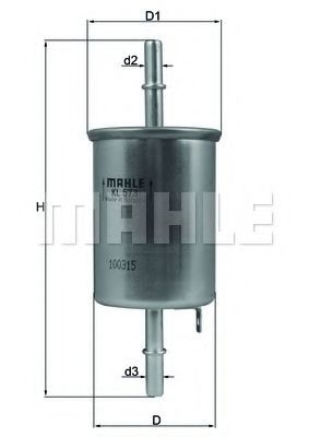 Filtru combustibil DAEWOO LEGANZA (KLAV) (1997 - 2004) MAHLE ORIGINAL KL 573 piesa NOUA