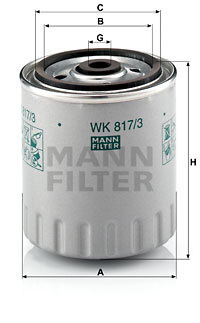 Filtru combustibil # Daewoo Rexton 2002 2003 2004 2005 2006 2007 2008 2009 2010 2011 2012 2013 2014 2015 2016 2017 2018 2019 2020 2021 2022 2023 2024 2025 # WK 817 3 x # MANN FILTER