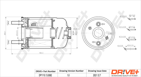 Filtru combustibil (DP1110.13.0082 DP1110130082 Dr!ve+) RENAULT,SUZUKI FLUENCE|GRAN TOUR, MEGANE|GRAND ESCUDO, GRAND NOMADE / GRAND VITARA, GRAND NOMADE / GRAND VITARA / GRAND ESCUDO, GRAND VITARA, GR