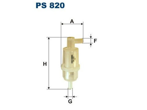 Filtru combustibil Filtron Polonia UNIVERSAL decantor motorina cu cioc cu diametru de 8mm