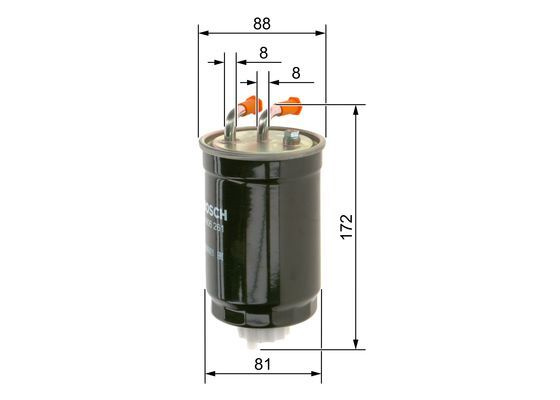 Filtru combustibil # Ford Courier 1996 1997 1998 1999 2000 2001 2002 # 0 450 906 261 # BOSCH