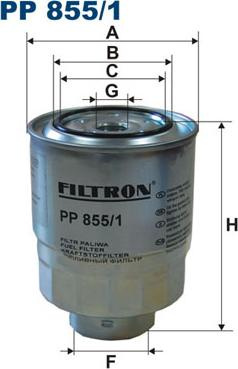 Filtru combustibil HONDA ACCORD VII CR-V II CR-V III TOYOTA AURIS AVENSIS COROLLA 1.4D-2.0 d-2.2D 01.04- TOYOTA VERSO (_R2_), Dubita, 04.2009 - 08.2018 Filtron PP855/1