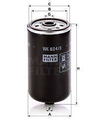 Filtru combustibil # Kia Carens 2010 2011 2012 2013 2014 2015 2016 2017 2018 2019 2020 2021 2022 2023 2024 2025 # WK 824 3 # MANN FILTER