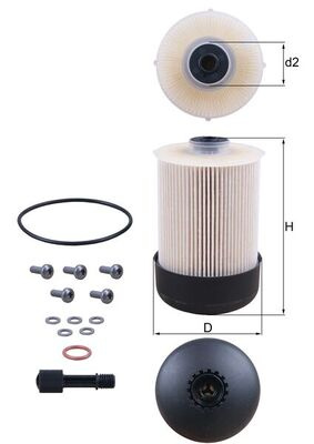 Filtru combustibil (KX 338/22D KX33822D MAHLE) FIAT,MERCEDES-BENZ,NISSAN,OPEL,RENAULT,VAUXHALL ALASKAN|CAMIONES / FRONTIER, FRONTIER, FRONTIER / NP300, NAVARA, NP300 NAVARA|FRONTIER, NAVARA, NP300, NP
