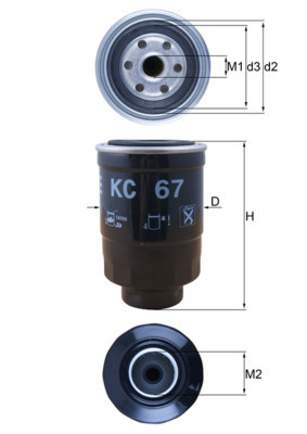 Filtru combustibil ~ Nissan Navara 2002 2003 2004 2005 2006 2007 2008 2009 2010 2011 2012 2013 2014 2015 2016 2017 2018 2019 2020 2021 2022 2023 2024 ~ KC67 ~ KNECHT