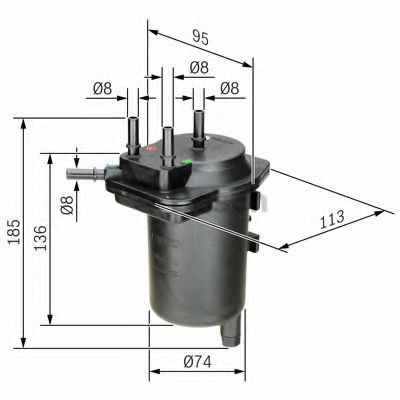 Filtru combustibil RENAULT KANGOO Express (FC0/1) (1997 - 2007) BOSCH 0 450 907 013 piesa NOUA