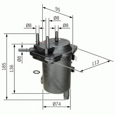 Filtru combustibil RENAULT KANGOO Rapid (FC0/1_) (1997 - 2016) Bosch 0 450 907 011