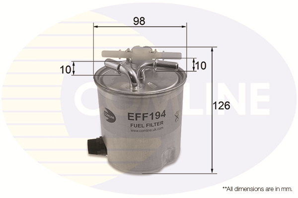 Filtru combustibil ~ Renault Logan 2008 2009 2010 2011 2012 2013 2014 2015 ~ EFF194 ~ COMLINE