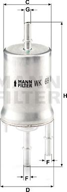 Filtru combustibil VW POLO 6R 6C MANN-FILTER WK 69/2