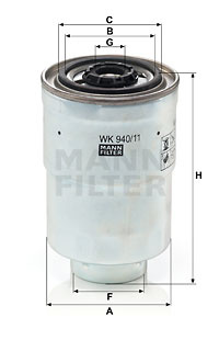 Filtru combustibil (WK94011X MANN-FILTER) ASIA MOTORS,BEDFORD,DAIHATSU,FORD,HOLDEN,HYUNDAI,ISUZU,KIA,MAZDA,MITSUBISHI,OPEL,SSANGYONG,VAUXHALL