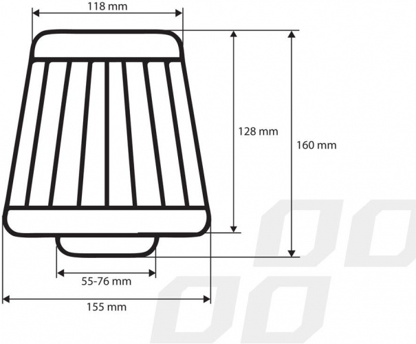 Filtru de aer conic rosu cu 3 adaptoare