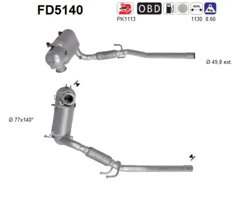 Filtru de particule AS AUDI A1 Sportback (8XA, 8XF) 2011-2015 - FD5140