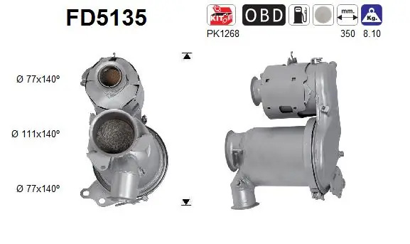 Filtru de particule AS AUDI A3 Limousine (8VS, 8VM) 2013-2020 - FD5135