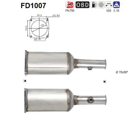 Filtru de particule AS CITROËN C5 II Break (RE_) 2004-2008 - FD1007