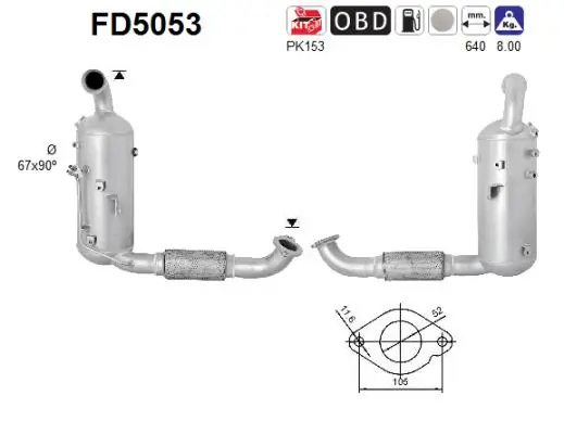 Filtru de particule AS FORD C-MAX II Van 2010-2019 - FD5053