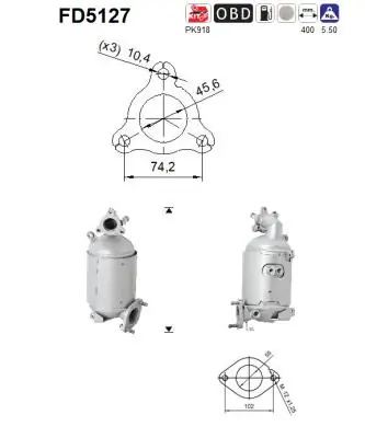 Filtru de particule AS HYUNDAI i30 (FD) 2007-2011 - FD5127