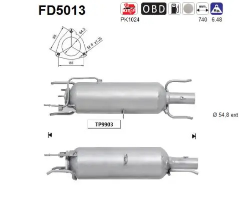 Filtru de particule AS OPEL VECTRA C GTS (Z02) 2004-2009 - FD5013