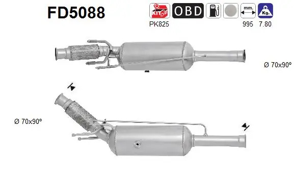 Filtru de particule AS PEUGEOT 308 SW I (4E_, 4H_) 2009-2014 - FD5088