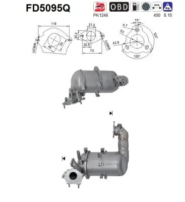 Filtru de particule AS RENAULT FLUENCE (L3_) 2014-2019 - FD5095Q