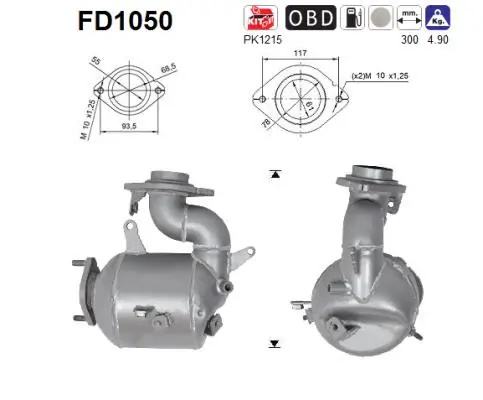 Filtru de particule AS TOYOTA VERSO S (_P12_) 2010-2016 - FD1050