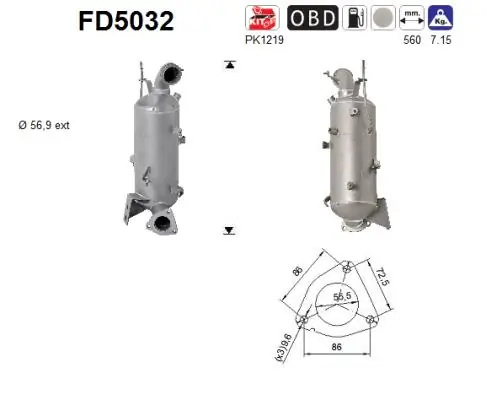 Filtru de particule AS VAUXHALL ASTRA Mk VI (J) (P10) 2009-2015 - FD5032