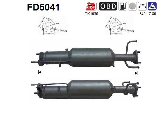 Filtru funingine/particule, sist.de esapament AS FD5041