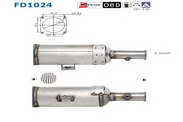 Filtru particule esapament/ DPF # CitroEn Dispatch 2.0 citroen jumpy caroserie hdi 140 motorina 136cp/100kw RHR (DW10BTED4) 2007 2008 2009 2010 2011 2012 2013 2014 2015 2016 2017 2018 2019 2020 2021 2022 2023 2024 2025 # FD1024 # AS