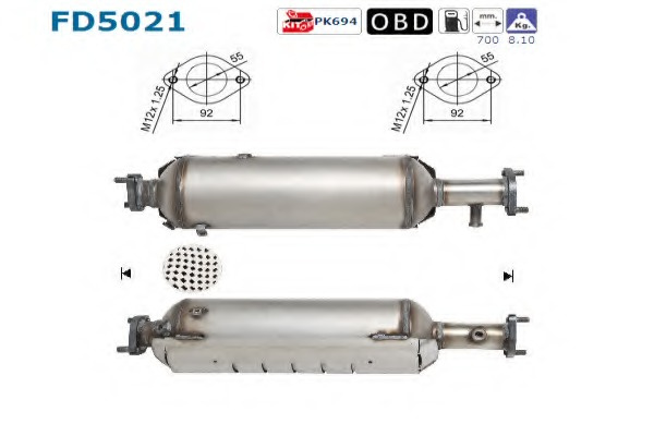 Filtru particule esapament/ DPF # Kia Sportage 2.0 [je] crdi motorina 136cp/100kw D4EA 2006 2007 2008 2009 2010 2011 2012 2013 2014 2015 2016 2017 2018 2019 2020 2021 2022 2023 2024 2025 # FD5021 # AS