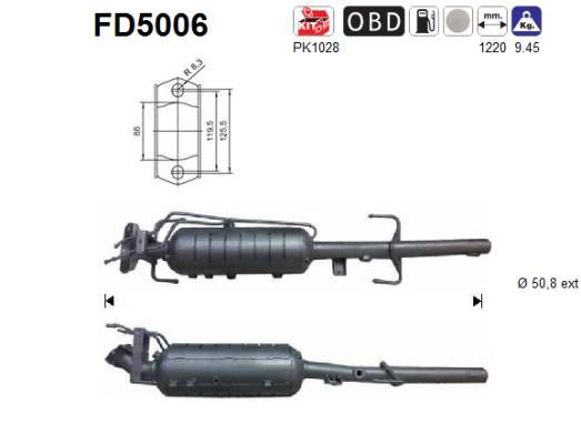 Filtru particule sistem de esapament FD5006 AS pentru Mazda 6 Mazda Atenza