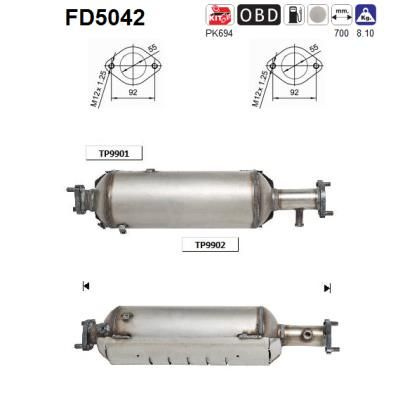 Filtru particule sistem de esapament # Hyundai Tucson 2006 2007 2008 2009 2010 # FD5042 # AS