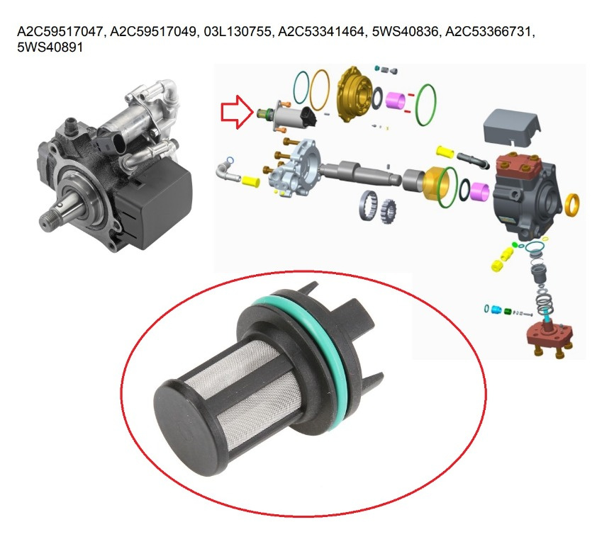 Filtru regulator pompa injectie 1.6 TD VW Audi Seat Skoda