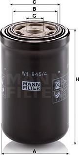 Filtru. sistem hidraulic primar Filtru hidraulic insurubat se potrivește. Class JAGUAR MEGA TUCANO C9.365-OM457.922 Mann-Filter WH945/4