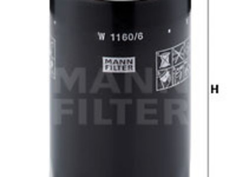 Filtru, sistem hidraulic primar (W11606 MANN-FILTER) NEW HOLLAND