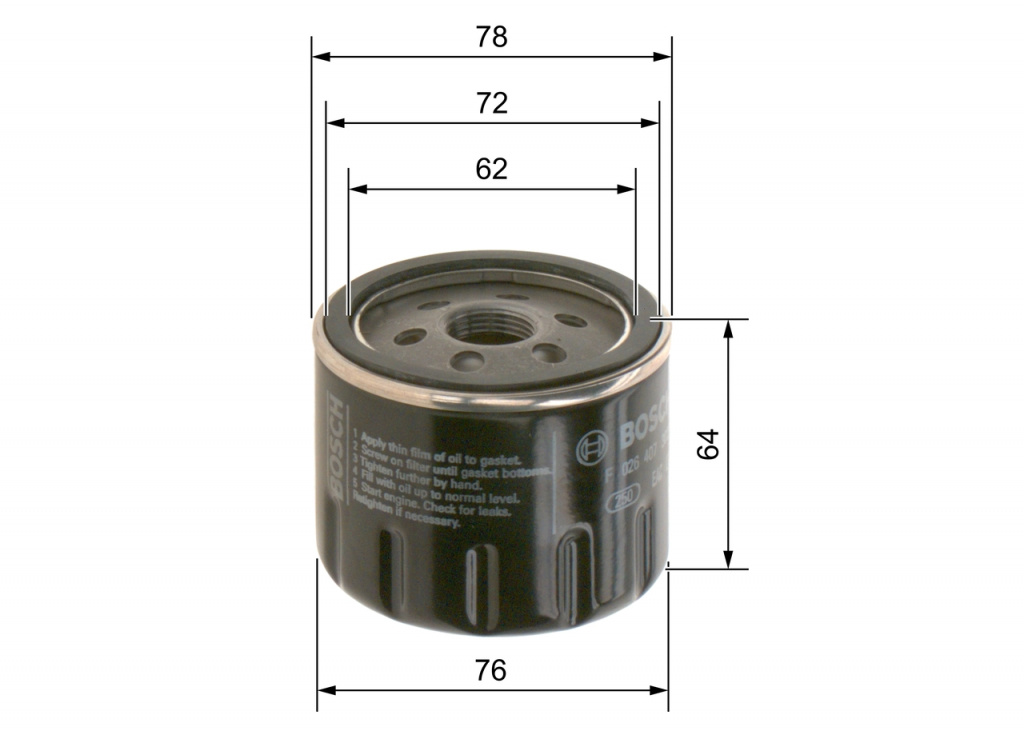 Filtru ulei BOSCH F 026 407 302 pentru FIAT TIPO hatchback (356_, 357_) 2020-2025