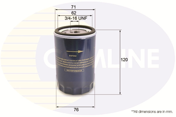 Filtru ulei Comline FIAT TIPO (160_) 1993-1995 - EOF062