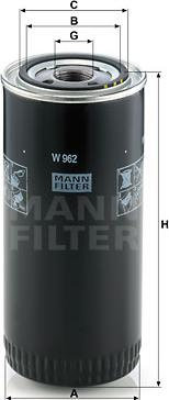 Filtru ulei DEUTZ-FAHR AGROTRON MANN-FILTER W 962/