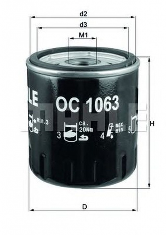 Filtru ulei FORD GRAND C-MAX DXA CB7 DXA CEU MAHLE ORIGINAL OC1063