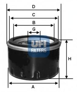 Filtru ulei HYUNDAI ATOZ (MX), KIA RIO combi (DC), HYUNDAI AMICA (MX) - UFI 23.452.00
