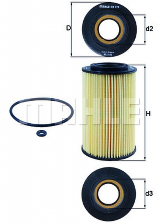 Filtru ulei HYUNDAI SONATA V NF MAHLE ORIGINAL OX773D