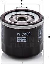 Filtru ulei insurubate M20x15mm DACIA SANDERO II HONDA CIVIC IX CIVIC X CR-V IV HR-V SSANGYONG TIVOLI XLV 02.13- SSANGYONG TIVOLI (XK), Crossover, 01.2015 - Mann-Filter W 7069