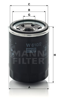 Filtru ulei # Kia Retona 2000 2001 2002 2003 2004 2005 2006 2007 2008 2009 2010 2011 2012 2013 2014 2015 2016 2017 2018 2019 2020 2021 2022 2023 2024 2025 # W 610 2 # MANN FILTER